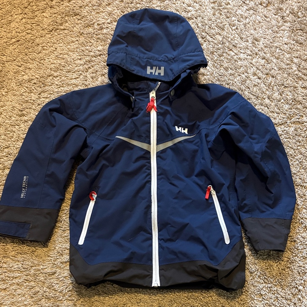 Helly Hansen Navy Jacket with Red and White Details, size 6